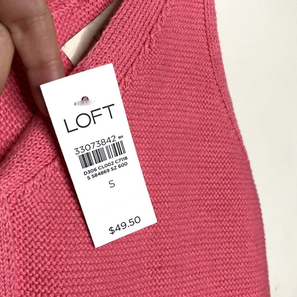 Loft Womens‎ NWT Pink Sleeveless Knit Sweater Tank Top Size Small - Picture 4 of 8